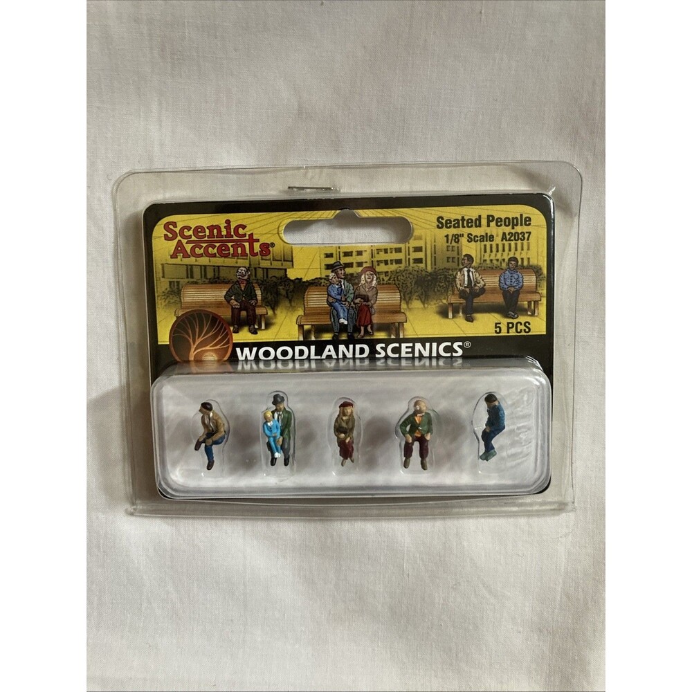 NEW Woodland Scenics A2037 Seated People (5) Train 1/8'' Scale